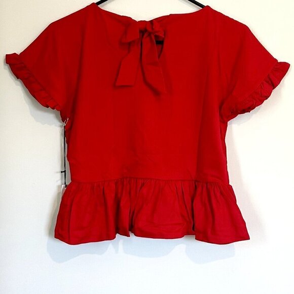 NWT REVOLVE Susana Monaco Red Short Sleeve Top - Size Small - Picture 6 of 7